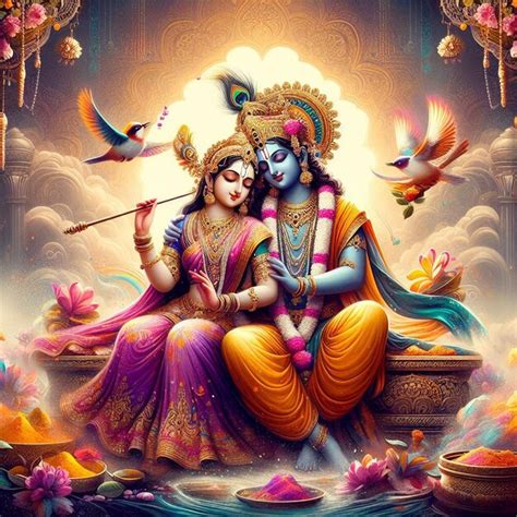 Holi Radha Krishna image | Premium AI-generated image