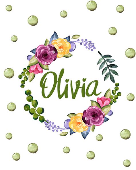 Olivia Art Olivia Name Olivia Wall Art Baby Girl Name Etsy