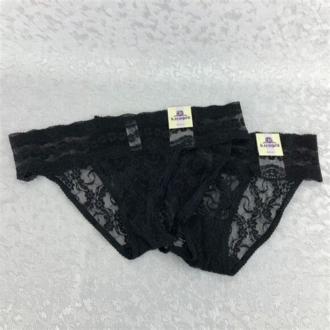 Wacoal Intimates Sleepwear Btemptd By Wacoal Bikini Black Lace Panties Size M 2 Pair Nwt