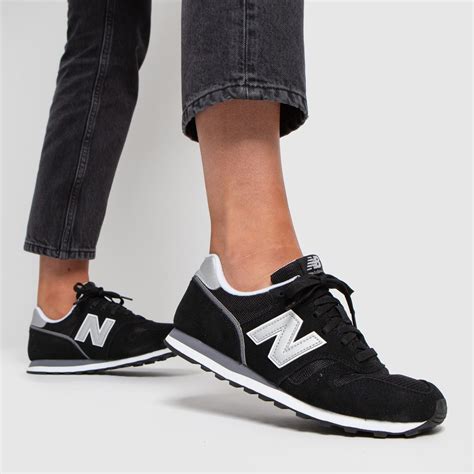 Womens Black Silver New Balance 373 V2 Trainers Schuh