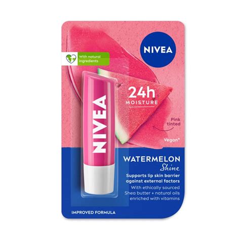 Nivea Watermelon Shine 4 8g Lip Balm 24 H Melt In Moisture Formula