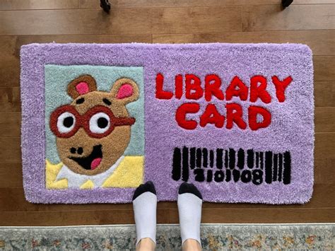 Nostalgic Arthur Library Card Hand Tufted Rug - Etsy