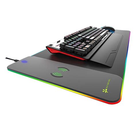 Fast 10W Wireless Charging Keyboard Mat RGB LED Light Gaming Mouse Pad ...