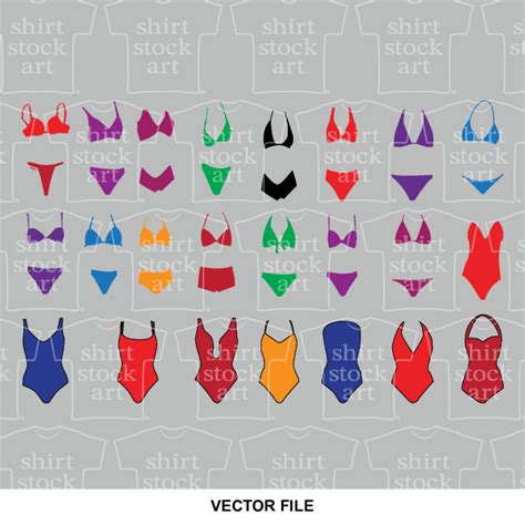 Swimsuit Bikini Women Woman One Piece T Shirt Stock Art