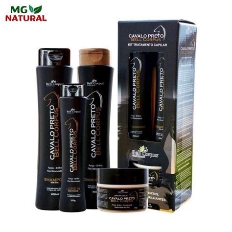 Kit Capilar Completo Itens Cavalo Preto Shamp Cond Masc Leavein