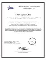 Certifications ARS Engineers Inc Enduring Values Lasting Solutions