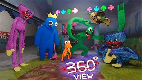 Rainbow Friends Vs Poppy Playtime Fnf 360° Animation Youtube