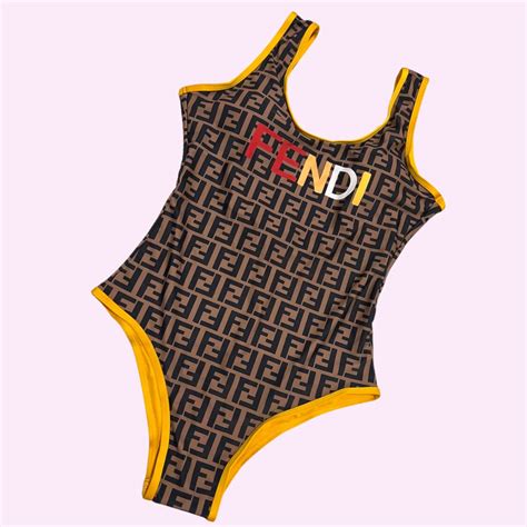 Low Back Swimsuit Fendi Swimsuit Beach Babe Bikini