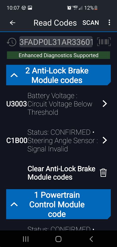 2010 Ford Fusion Hybrid Lost Power Steering Ran A Code Reader And Got