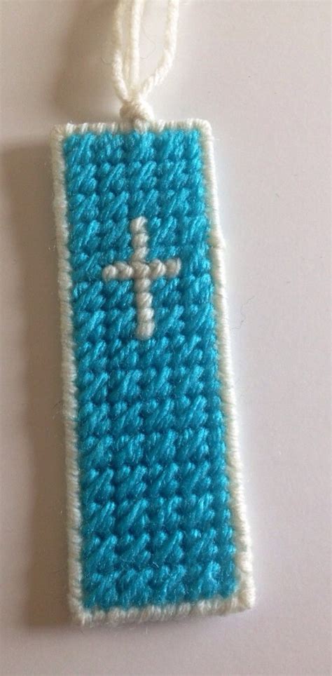 Plastic Canvas Cross Bookmark With Tassel Christian Bookmark