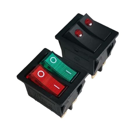 Jual Saklar Ganda Kcd2 Double Rocker Switch 6pin Dengan Led Dobel