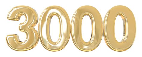 número 3000 dourado 11297050 PNG