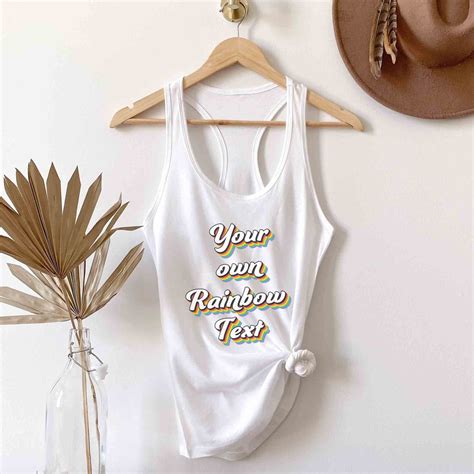 LGBTQ Your Own Rainbow Text Tank Top Gay Custom Top Queer Pride Clothing Lesbian Couple
