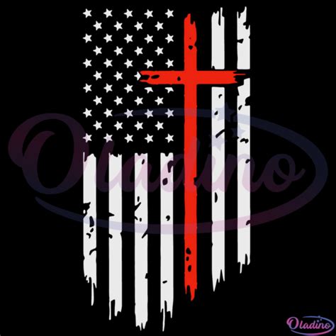 American Flag With Cross Svg Digital File Usa Flag Svg Oladino