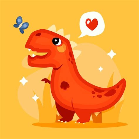 Beb Dinosaurio Adorable Plano Org Nico Ilustrado Vector Premium