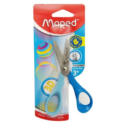 TIJERA ESCOLAR 12CM PARA ZURDOS PUNTA REDONDA BLISTER 01 UNID VIVO MAPED