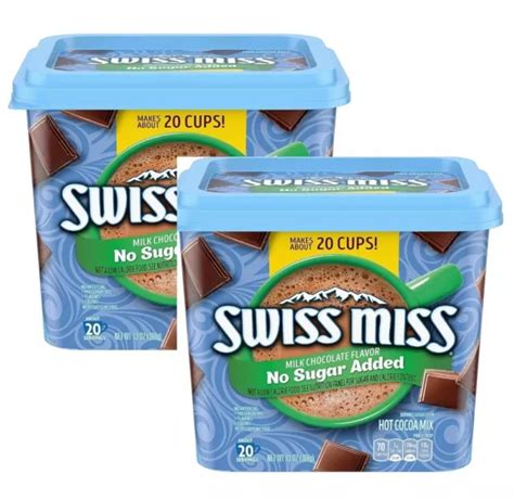 SWISS MISS HOT Cocoa Mix No Sugar Added Milk Chocolate Oz Canister Cans PicClick UK