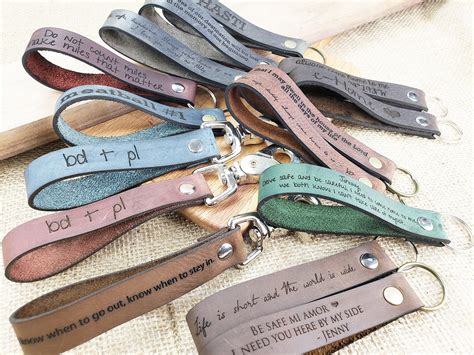 Personalised Leather Keyring Custom Keychain Leather First Home Gift ...