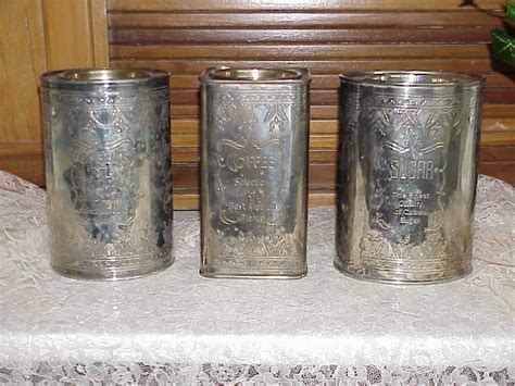 Vintage Silver Canister Set Coffee Tea Sugar