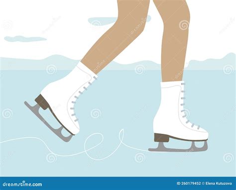 Pernas Jovens Patins De Gelo Patins Femininos No Gelo Estilo De