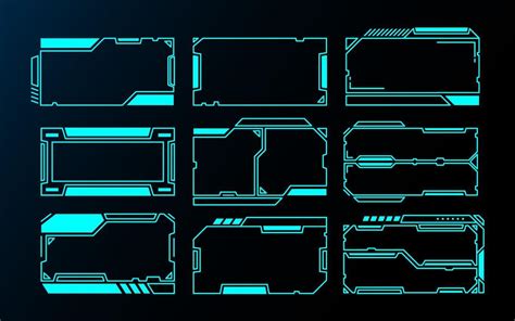 Futuristic Interface HUD Frames Set 1180515 Vector Art At Vecteezy