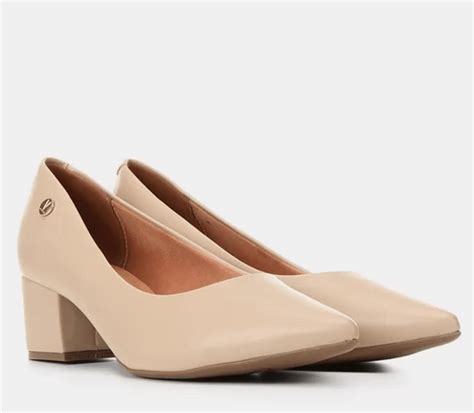 Sapato Nude Salto Grosso Sapato Feminino Vizzano Usado Enjoei