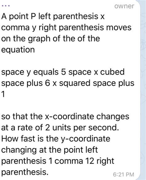 Solved Owner A Point P Left Parenthesis X Comma Y Right Chegg