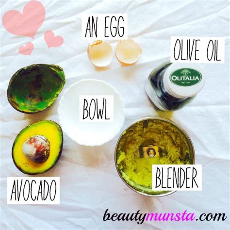 Avocado Egg And Olive Oil Hair Mask For Hair Growth And Shine Beautymunsta