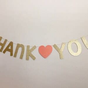 Thank You Banner, Gold Thank You Banner, Glitter Thank You Banner ...