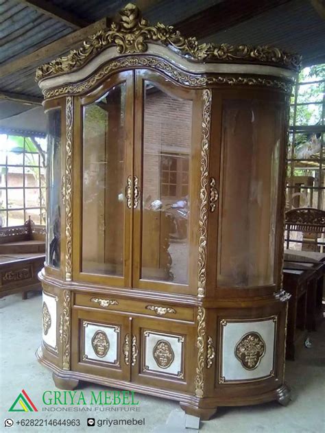 Almari Hias Jati Minimalis Pintu Furniture Jati Jepara