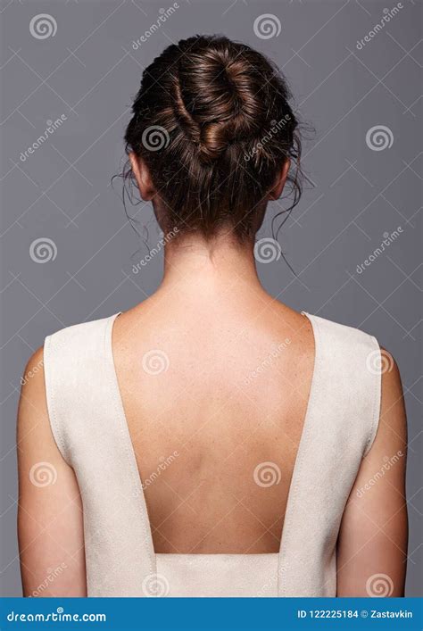 Head and Shoulders of a Young Woman from the Back Side. Female H Stock ...