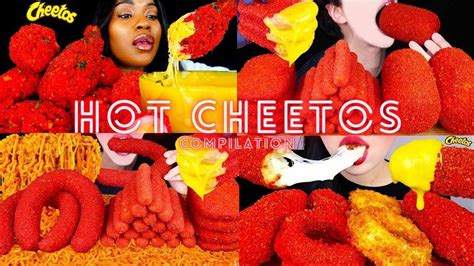 FLAMIN HOT CHEETOS MUKBANG COMPILATION ASMR BIG BITES CRUNCHY