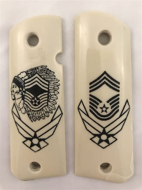 Government Full Size 1911 Handgun Grip Usaf Chief Master Sergeant