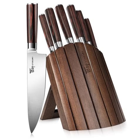 Knife Set 7 Piece Japanese Style Kitchen Knife Set With Foldable