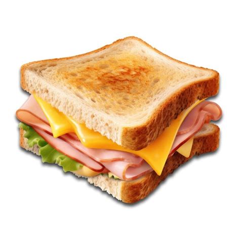 Premium Photo | Toasted ham and cheese sandwich isolated on white