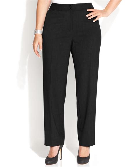 Calvin Klein Plus Size Wide Leg Dress Pants In Black Lyst