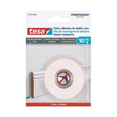 Cinta adhesiva doble cara Powerbond 5mx19mm pared TESA Ferretería