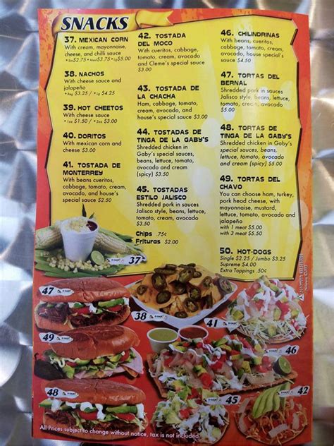 El Kiosko Menu In Houston Texas Usa