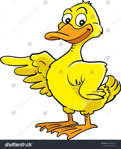 Yellow Duck Mascot Happy Duck Cartoon Stock Vector Royalty Free