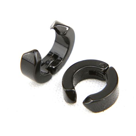 Fausse Boucles D Oreilles Cr Oles Clip Bo Non Perc Es Bosc Acier Noir