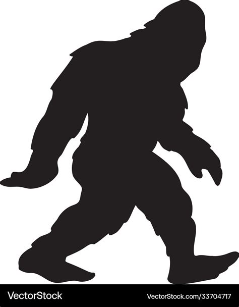 Bigfoot Sasquatch Yeti Silhouette Cartoon Vector Image