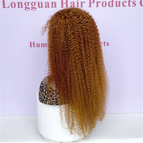 Ginger Orange Color Kinky Curl 13x4 Lace Front Wigs For Black Women