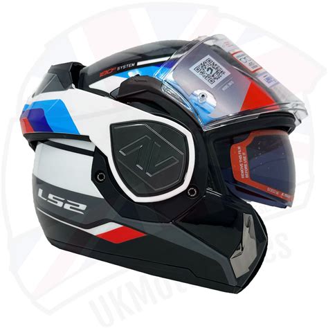 Ls Ff Advant Sport White Red Blue Modular Flip Up Front Motorcycle