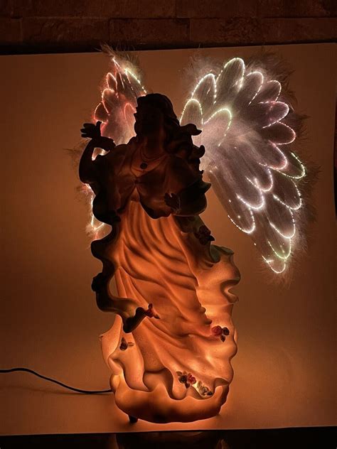 Chambord Collection Angel Figurine Light Up With Moving Fiber Optic