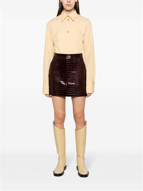 Bally Crocodile Effect Calf Leather Skirt Farfetch