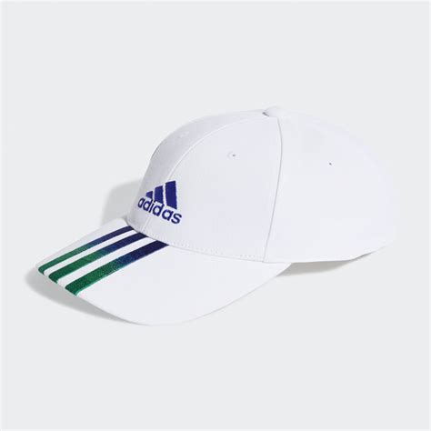 Czapka Z Daszkiem Adidas Stripes Fading Baseball Cap Ht White