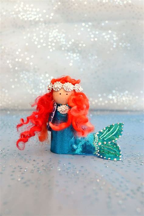 Mermaid Wood Peg Doll Ocean Peg Doll Mermaid Waldorf Mermaid Doll