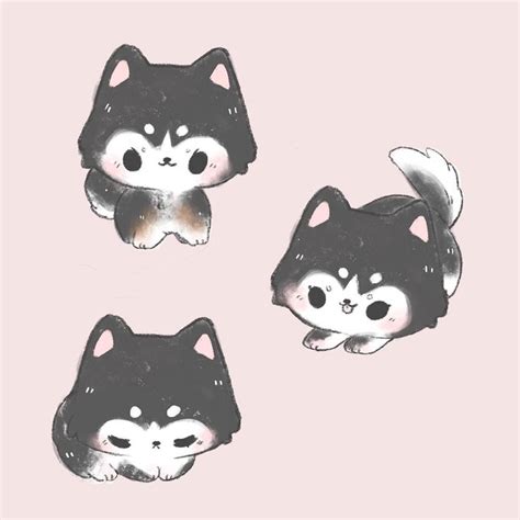 a husky for #doggust!! #illustration #procreate #cute | Cute animal drawings kawaii, Cute animal ...