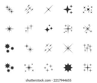 Collection Sparkle Vector Sparkles White Symbols Stock Vector Royalty