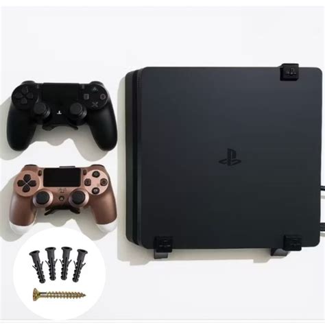 Suporte De Parede Para Ps4 - Suporte de parede para PS4 Slim/PRO/Fat + suporte para 2 controles ...